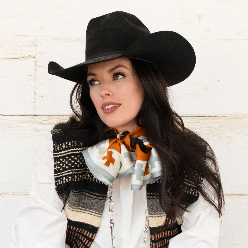 Fringe West Texas Buck Silk Scarf