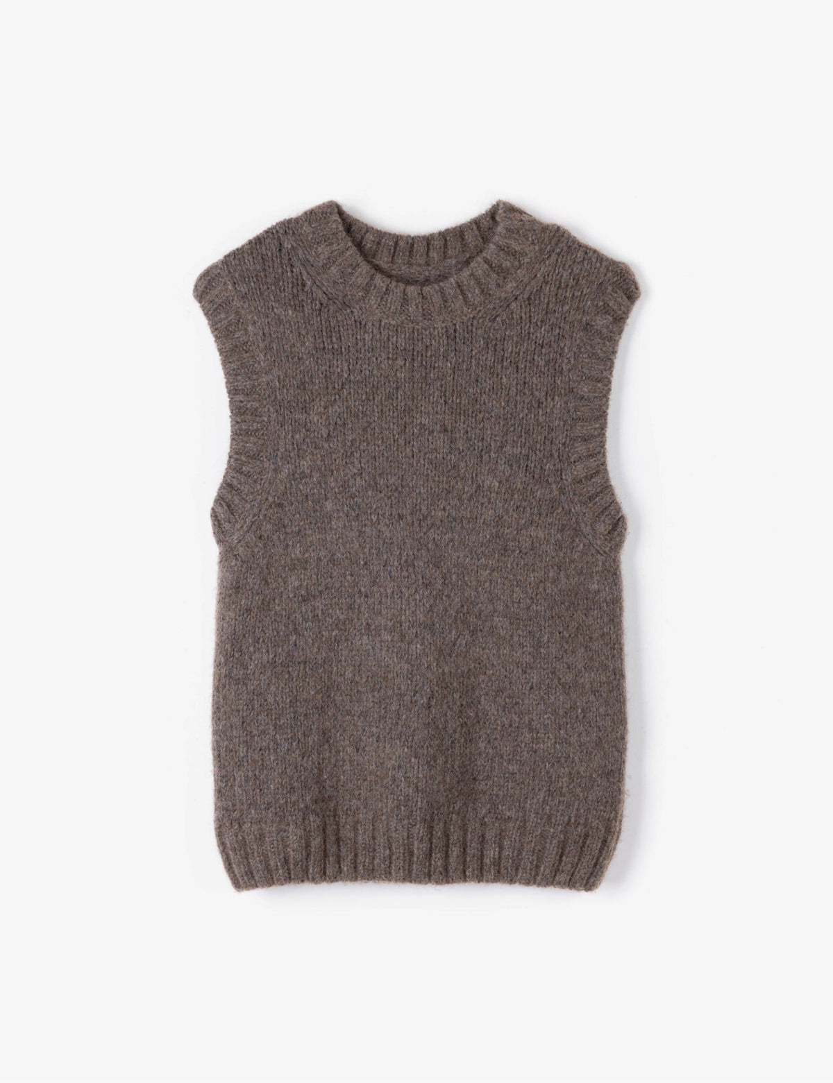 Penelope Chilvers Knitted Tank Taupe alpaca merino wool and nylon sleeveless knit vest in warm taupe womens western boutique Utah SKU 0H09121X0007A4904Y