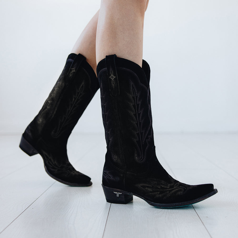 Lane Soft Black Suede Lexington Boot
