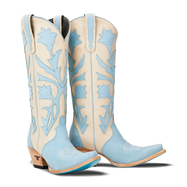 Lane Jolene Boot in Blueberry Buttermilk LB0549A womens cowboy boots dressy formal blue cream viral popular best selling free shipping at Boltranchstore.com Near you