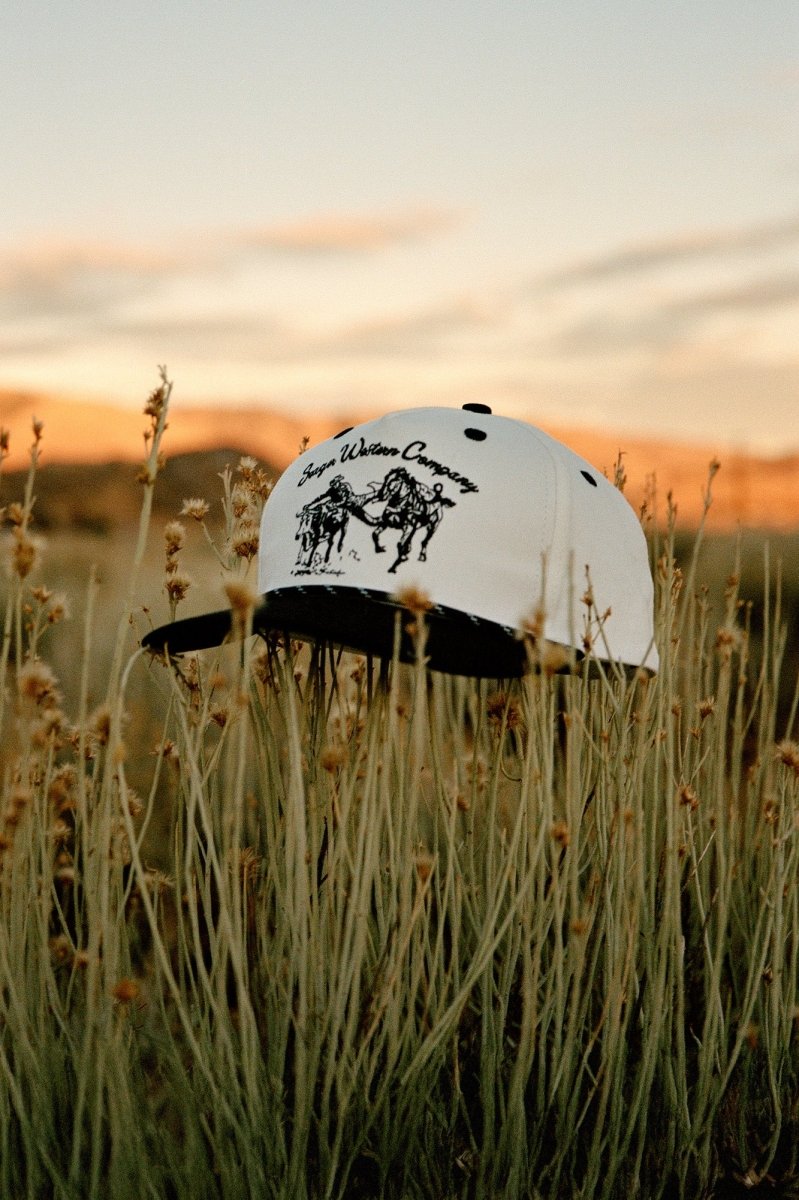 Mens western clothing rodeo Utah Los Rios Canvas Snapback Cream Black SKU MHSP25LOSRIBCRM Boltranchstore.com free shipping