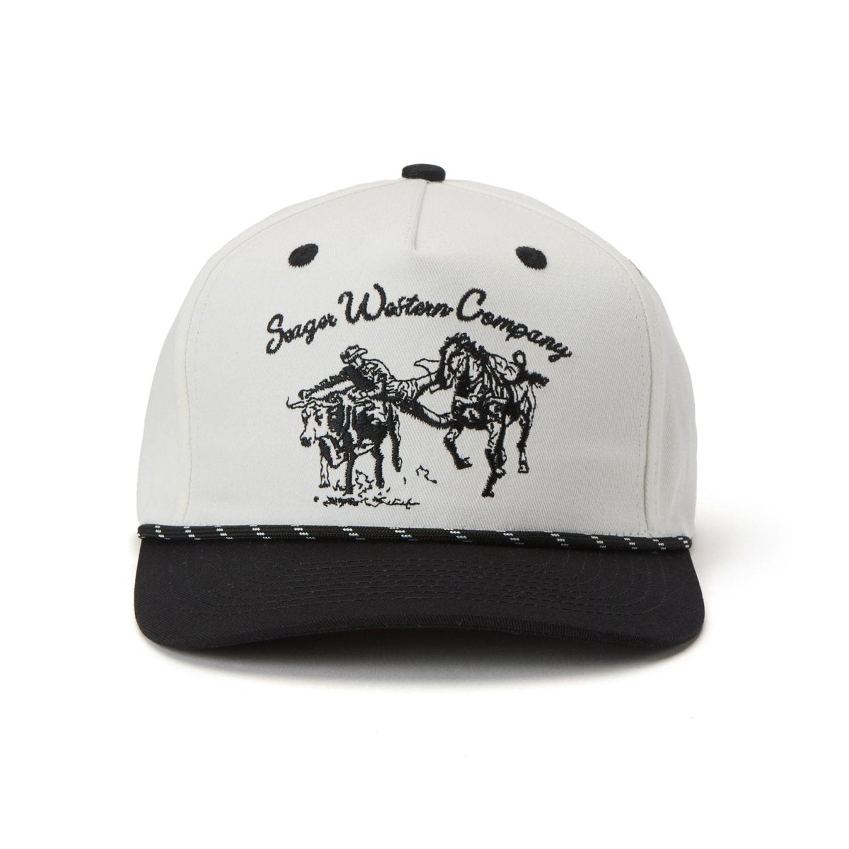Utah western clothing rodeo mens fashion Los Rios Canvas Snapback Cream Black SKU MHSP25LOSRIBCRM Boltranchstore.com free shipping