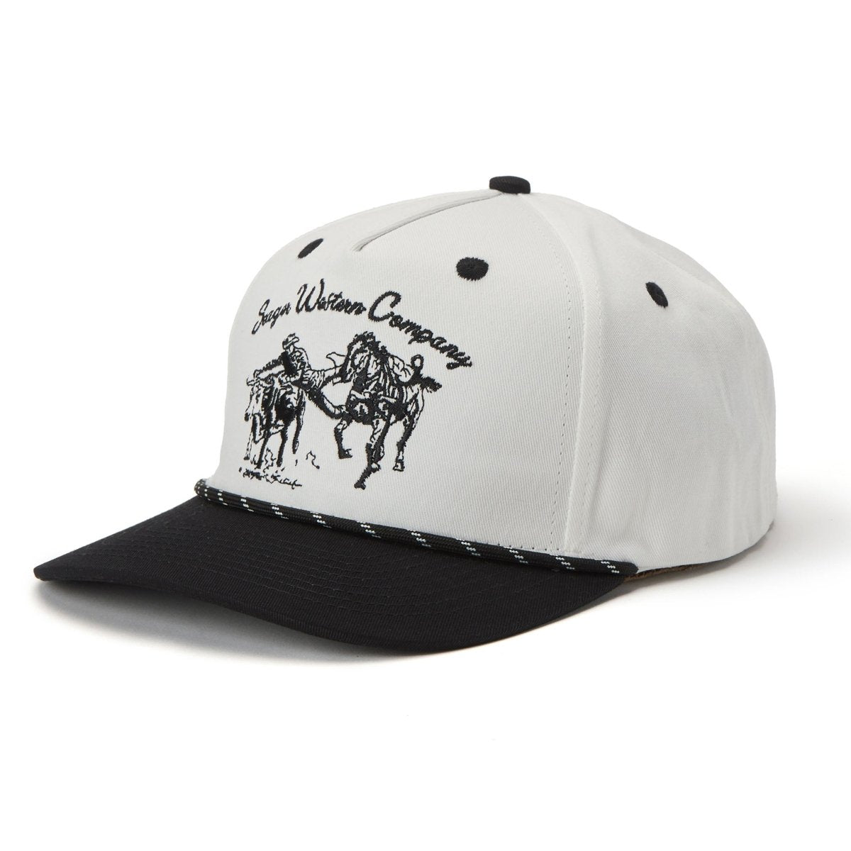 Western clothing mens western clothing Utah Los Rios Canvas Snapback Cream Black SKU MHSP25LOSRIBCRM Bolt ranch store free shipping Seager Los Rios Canvas Snapback Cream And Black in stock mens womens western wear 