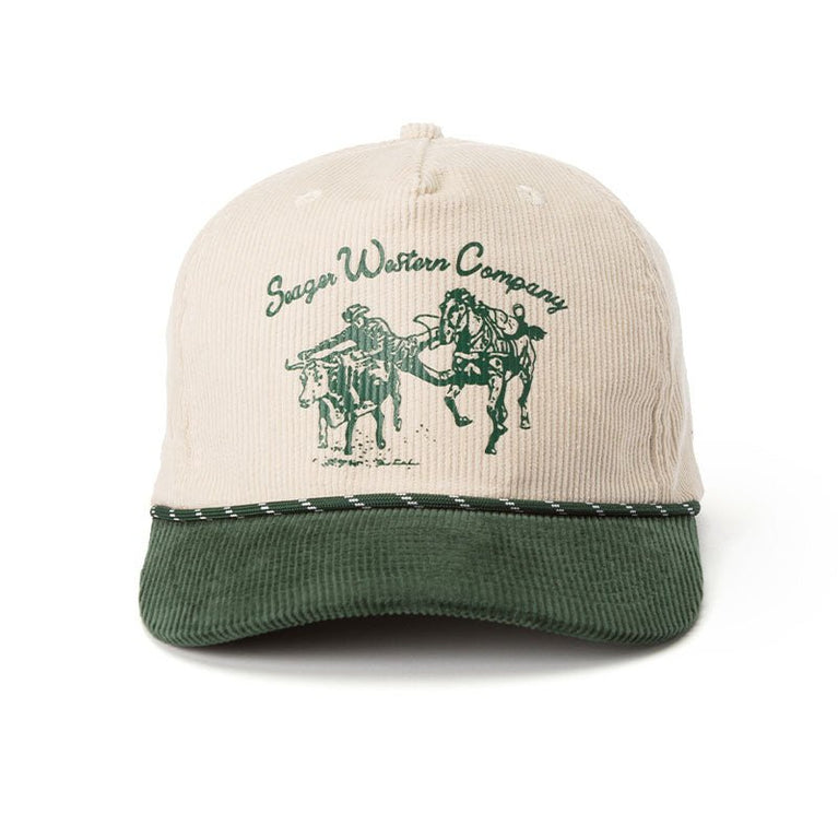 Seager Los Rios Corduroy Snapback in Natural Green