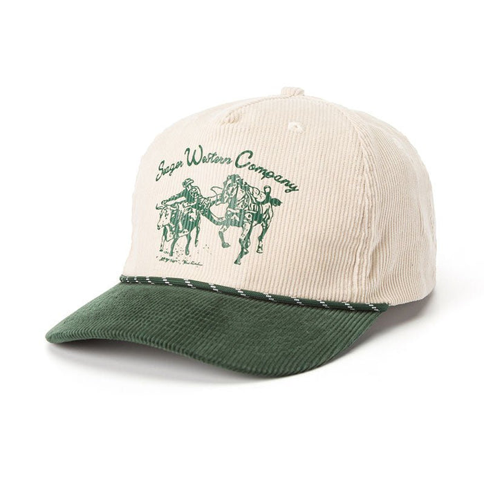 Seager Los Rios Corduroy Snapback in Natural Green