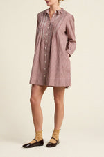 Trovata Olive Dress Mahogany Check hidden side seam pockets and easy everyday shape for ranch wear and rodeo