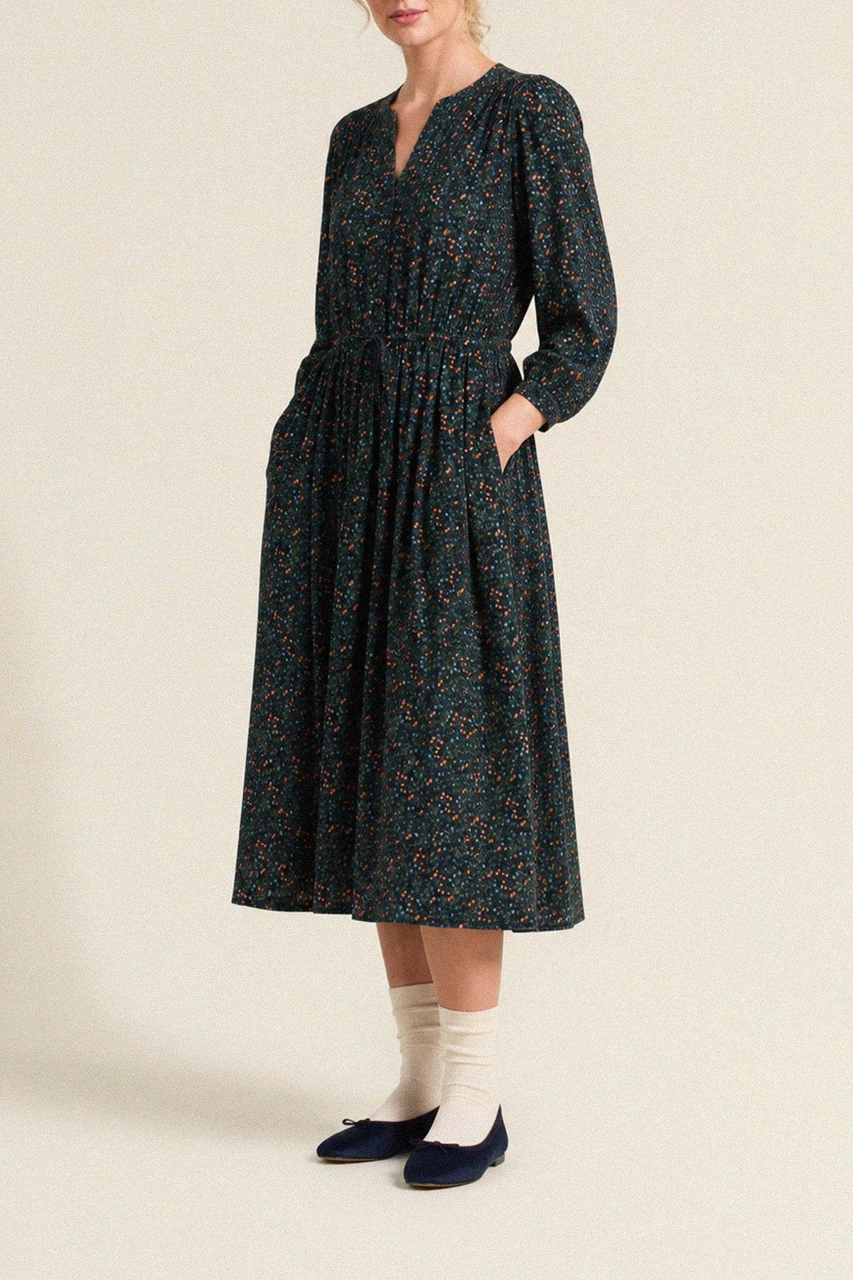Trovata Sylvie Dress Marin Ditsy multi tiered skirt layers creating movement and drama western fashion cowgirl