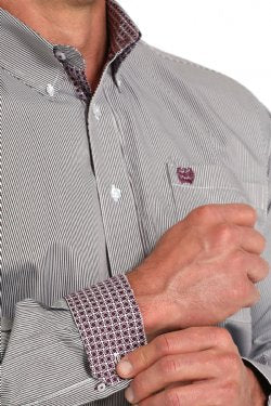 Cinch Mens Tencel Striped Shirt Multi