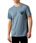 Ariat Mens Rope and Ride T Shirt Light Denim light denim blue cotton graphic tee mens western clothing Utah SKU 10080601