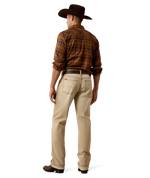 Ariat Mens M4 Relaxed Grizzly Boot Cut Jeans relaxed through the waist hip and thigh with a mid rise cowboy fit