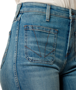 Ariat Womens Ultra High Rise Mavis Wide Leg Jeans relaxed from the high thigh into a wide leg opening cowgirl style