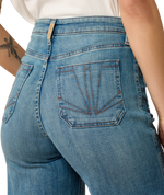 Ariat Womens Ultra High Rise Mavis Wide Leg Jeans vintage inspired patch pockets and let down hem Kamas
