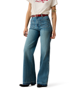 Ariat Womens Ultra High Rise Mavis Wide Leg Jeans Delaware blue stretch denim wide leg jean womens western boutique Utah SKU 10080875