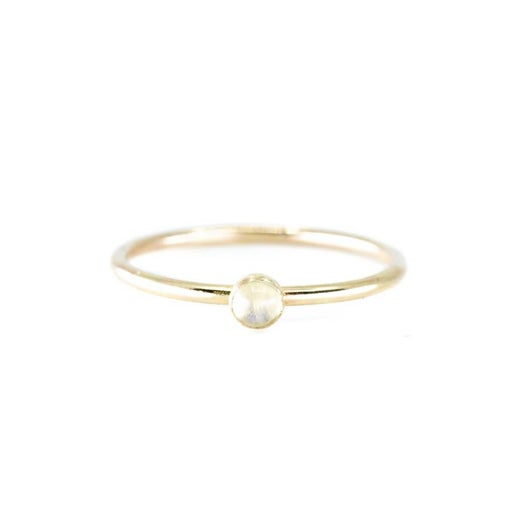 The Land of Salt - Mini Moonstone Stacking Ring in Gold