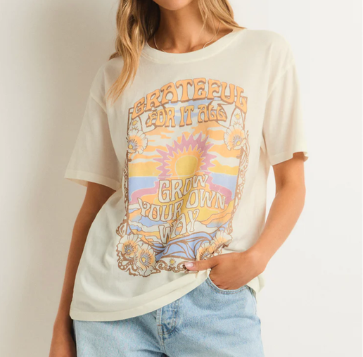 Grateful Boyfriend Tee - Sea Salt