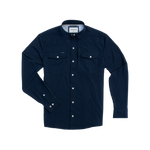 navy blue shirt long sleeve pearl snap button down collar western two pockets The Pacifico from Poncho Outdoors at boltranchstore.com
