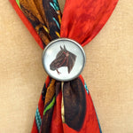 Fringe Slide Rosette White one and three quarter inch round size rodeo