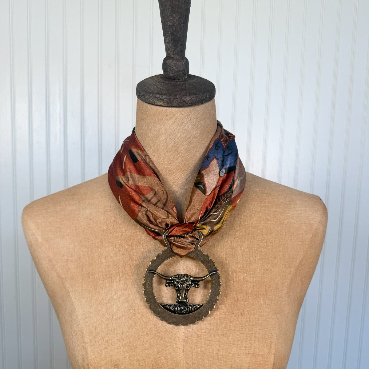 Fringe Slide Harnessed Longhorn brass western clothing