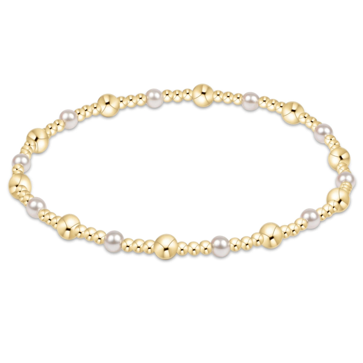 enewton Sincerity Gold Pearl 4mm Bracelet white crystal pearls alternating with gold filled beads womens western boutique Utah SKU BSINGPE4
