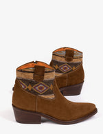 Penelope Chilvers Cassidy Killim Boot low Cuban heel and easy cowboy toe line
