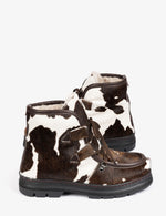 Penelope Chilvers Incredible Friesian Shearling Lined Boot dark brown suede trim around the collar and heel