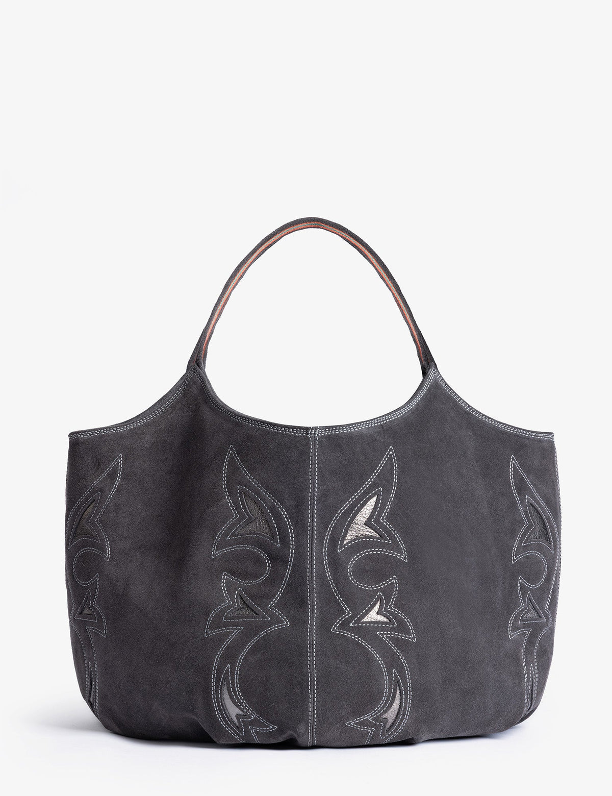 Penelope Chilvers Pillow Paloma Bag slate gray suede pillow shaped handbag womens western boutique Utah SKU WPBCOEMBSUEAW26