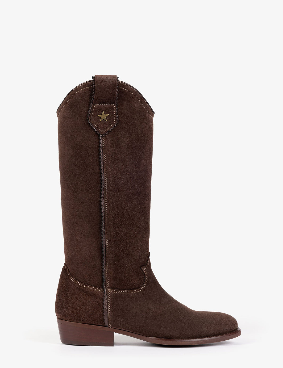 Penelope Chilvers Topanga Suede Boot bitter chocolate oiled suede western boot womens western boutique Utah SKU WTOPASUEAW26