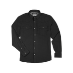 black button up nylon collared shirt by poncho outdoor pearl snap buttons western wear double pockets The Piedras Negras shirt at boltranchstore.com