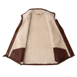 Madison Creek Outfitters Pitkin Sheepskin Vest Tan plush Merino wool fleece interior with zippered and patch pockets