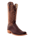R Watson cowboy boot mens chocolate deer and desert meil cowhide green detailing boltranchstore.com