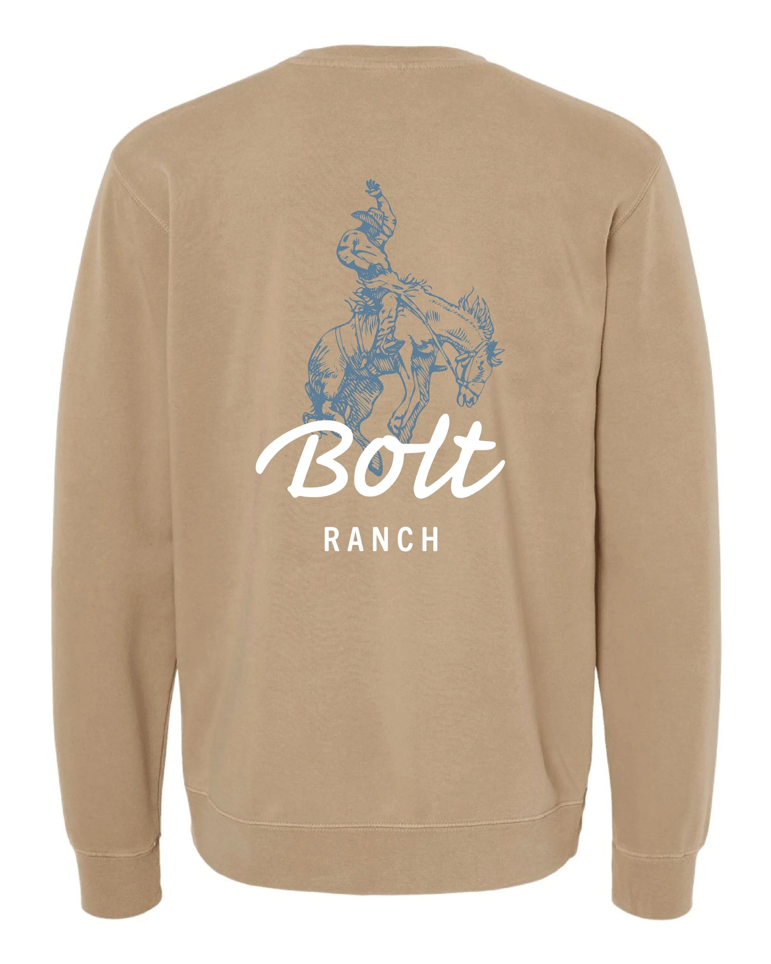 Bolt Ranch Adult Crew Neck Sweatshirt -Sandstone