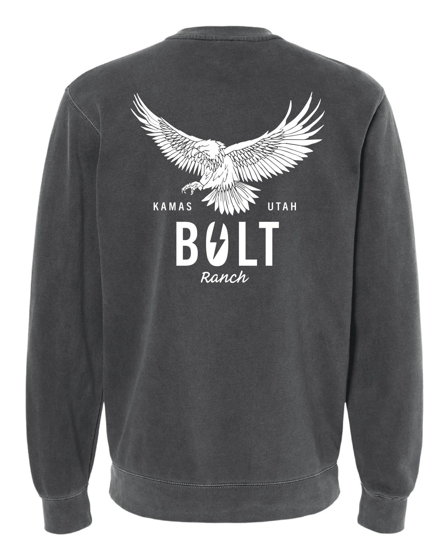 Bolt Ranch Adult Crew Neck Sweatshirt - Black and Cement