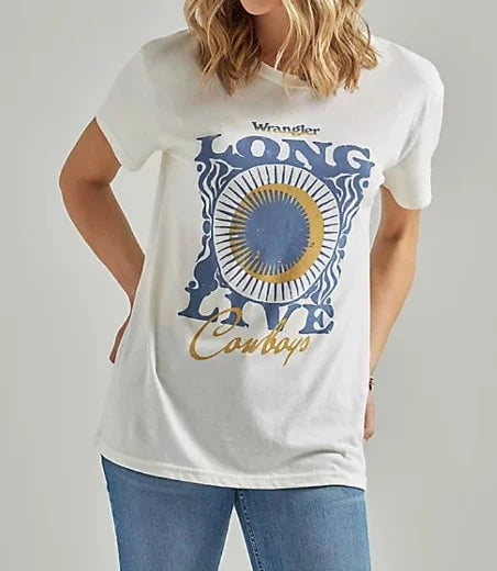 Wrangler Womens Oversized Long Live Cowboys Tee