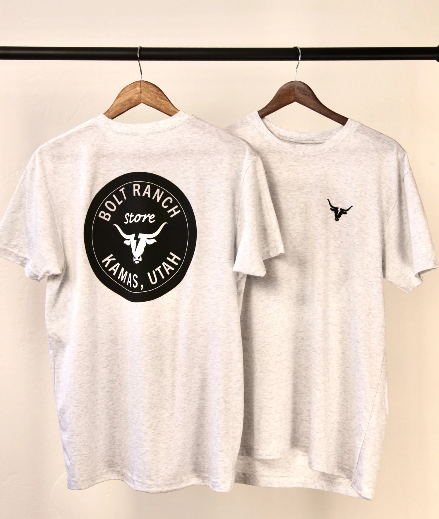 Bolt Ranch Essentials Collection - SS T-Shirt Heather White