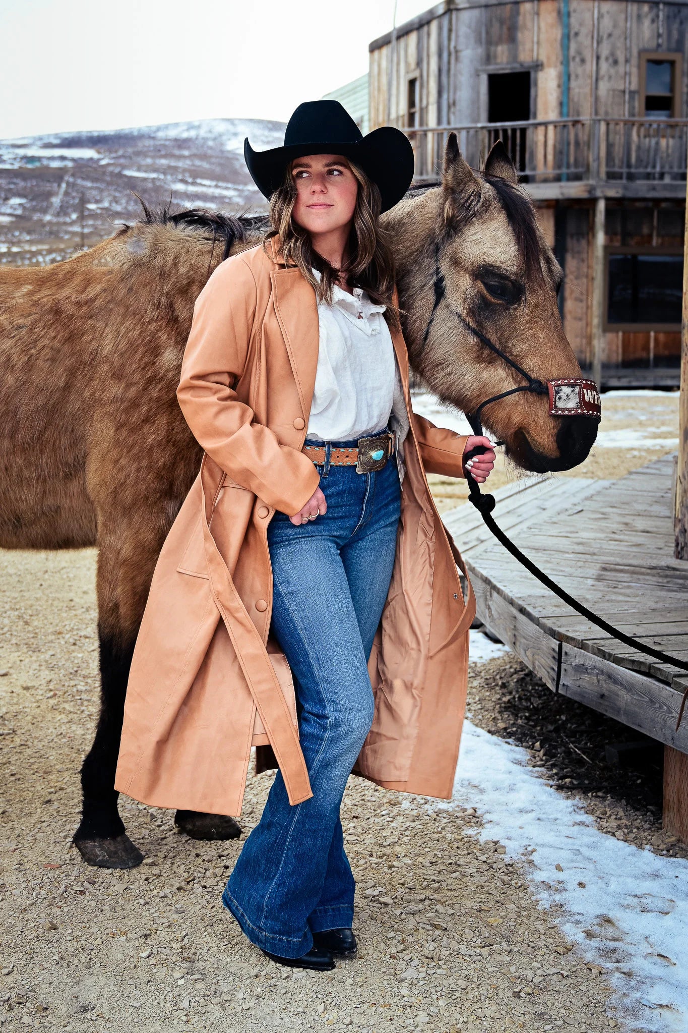 Vegan Leather Maxi Coat