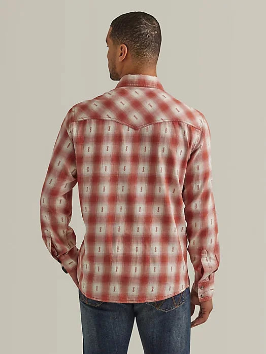 Wrangler Mens Retro Premium LS Shirt - Rust
