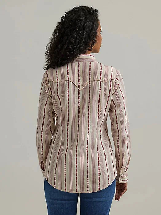 Wrangler Womens Retro Stripe Americana Shirt - Pink