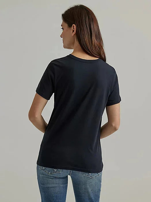 Wrangler Womens Saddle Graphic SS T-Shirt - Jet Black