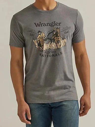 Wrangler Mens Rodeo National SS T-Shirt - Pewter