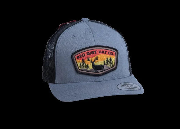 Red Dirt Hat Deer Patch - Heather Gray / Black