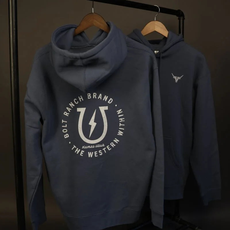 Bolt Ranch Harvest Collection - Adult Hoodie - Storm Blue