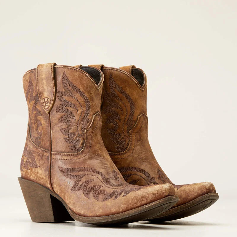 Ariat Womens Chandler Western Boot in Naturally Distressed Brown