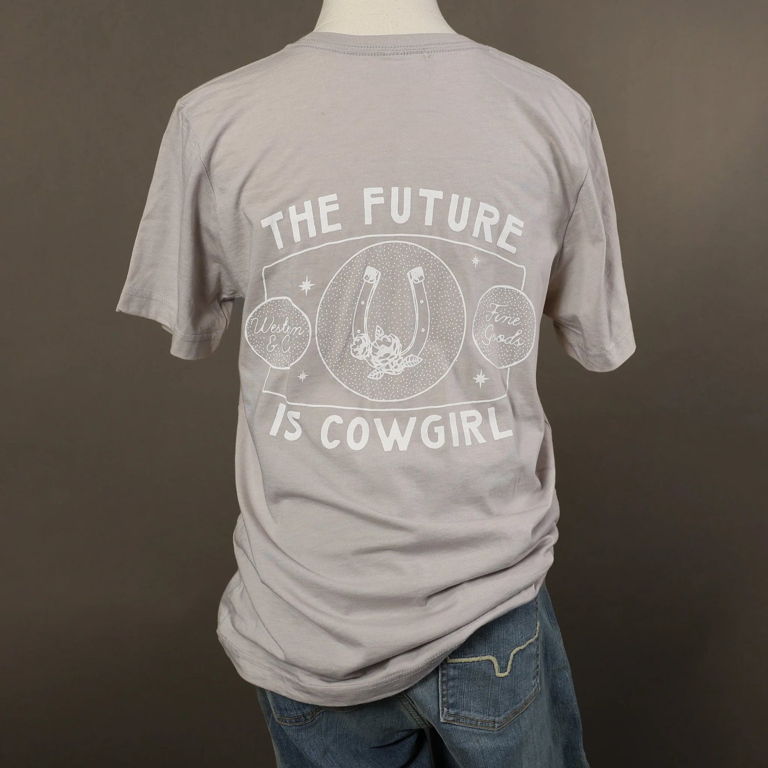Western The Future is Cowgirl Tee - Cement