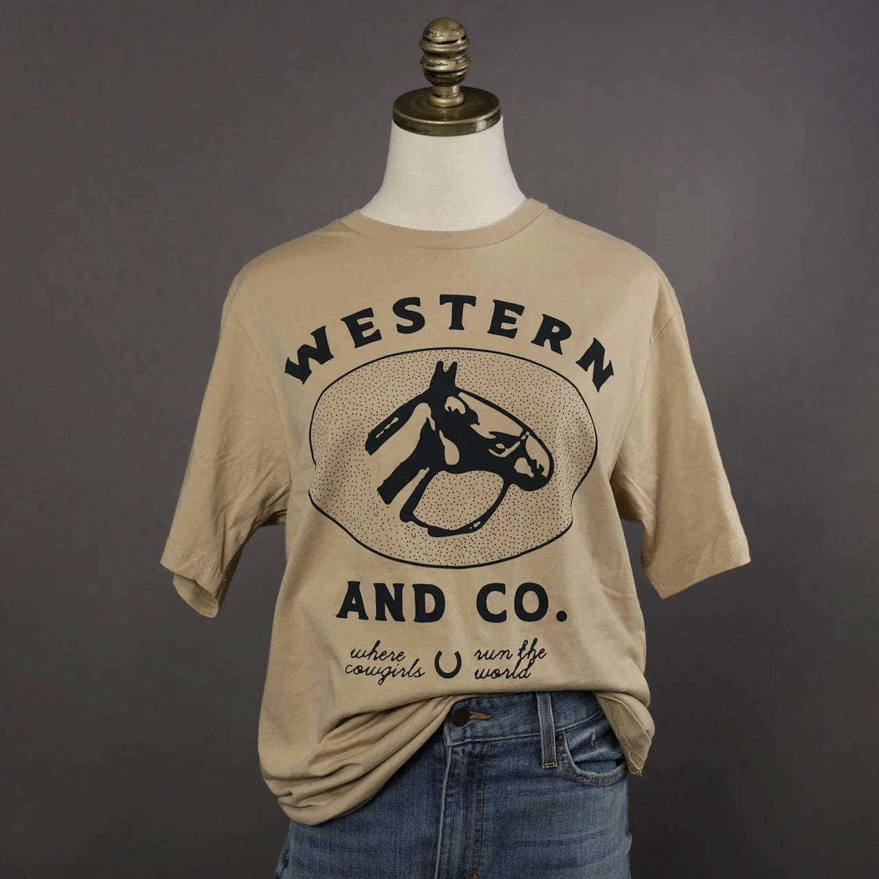 Western Horsehead Shirt - Latte