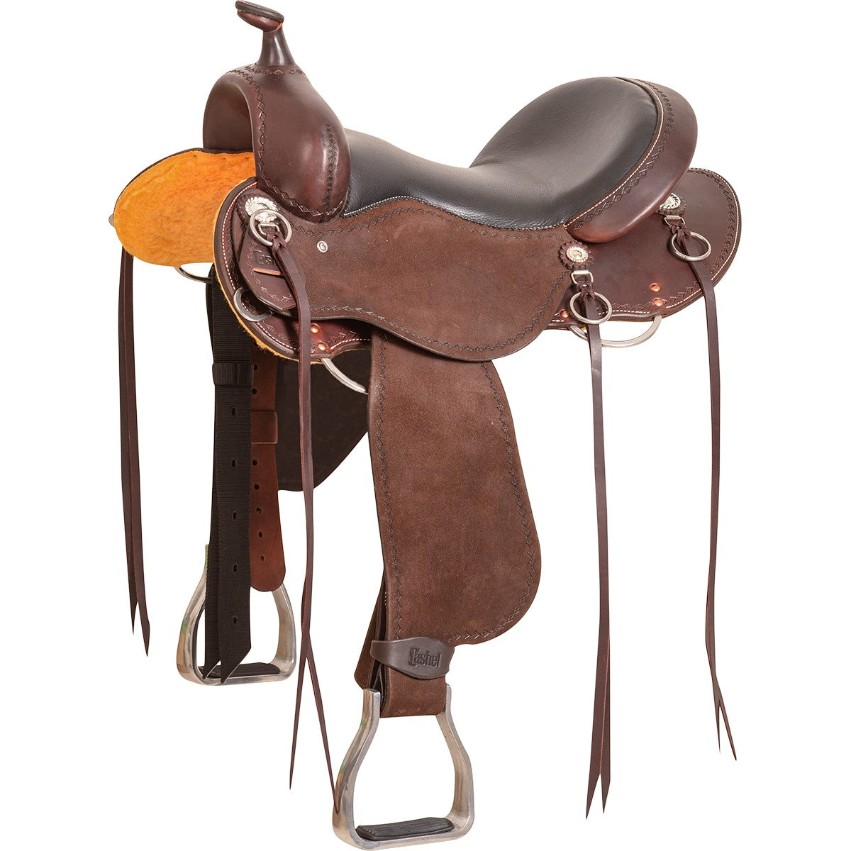 Cashel Trail Saddle Diamond Boarder Rough Out saddle trailriding ranch comfortable Boltranchstore.com Free Shipping SA-CT15 15" or 16 inch saddles mens womens unisex