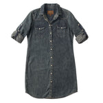Womens fashion rodeo western clothing Savannah Denim Shirt Dress Indigo Denim SKU SAVIND Boltranchstore.com free shipping