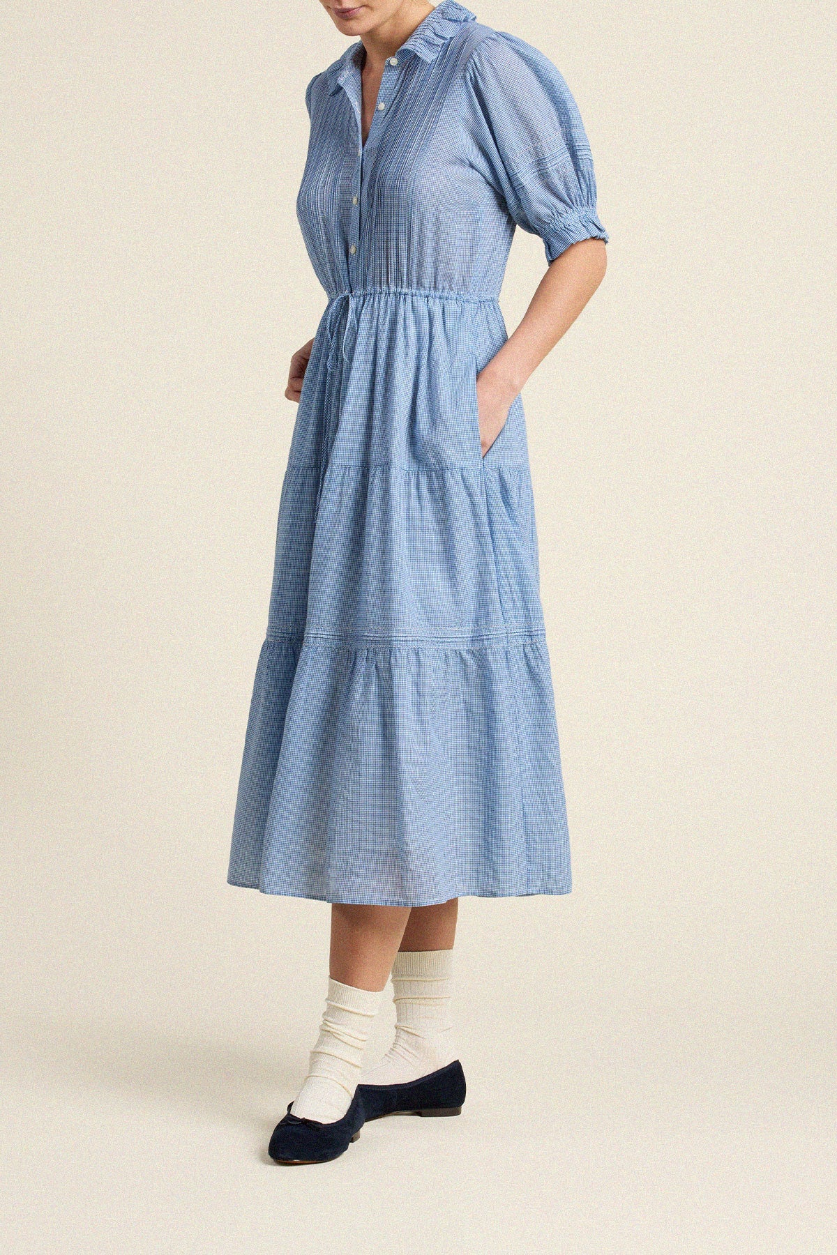 Trovata Elodie Dress Seabrook Gingham checked maxi dress styled for summer rodeo days cowgirl Park City