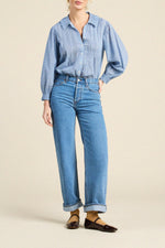 Trovata Francesca Blouse Seabrook Gingham polished gingham top styled for everyday wear and rodeo cowgirl Kamas