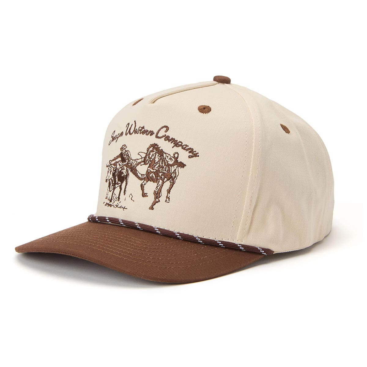Seager Los Rios Canvas Snapback in Cream Brown