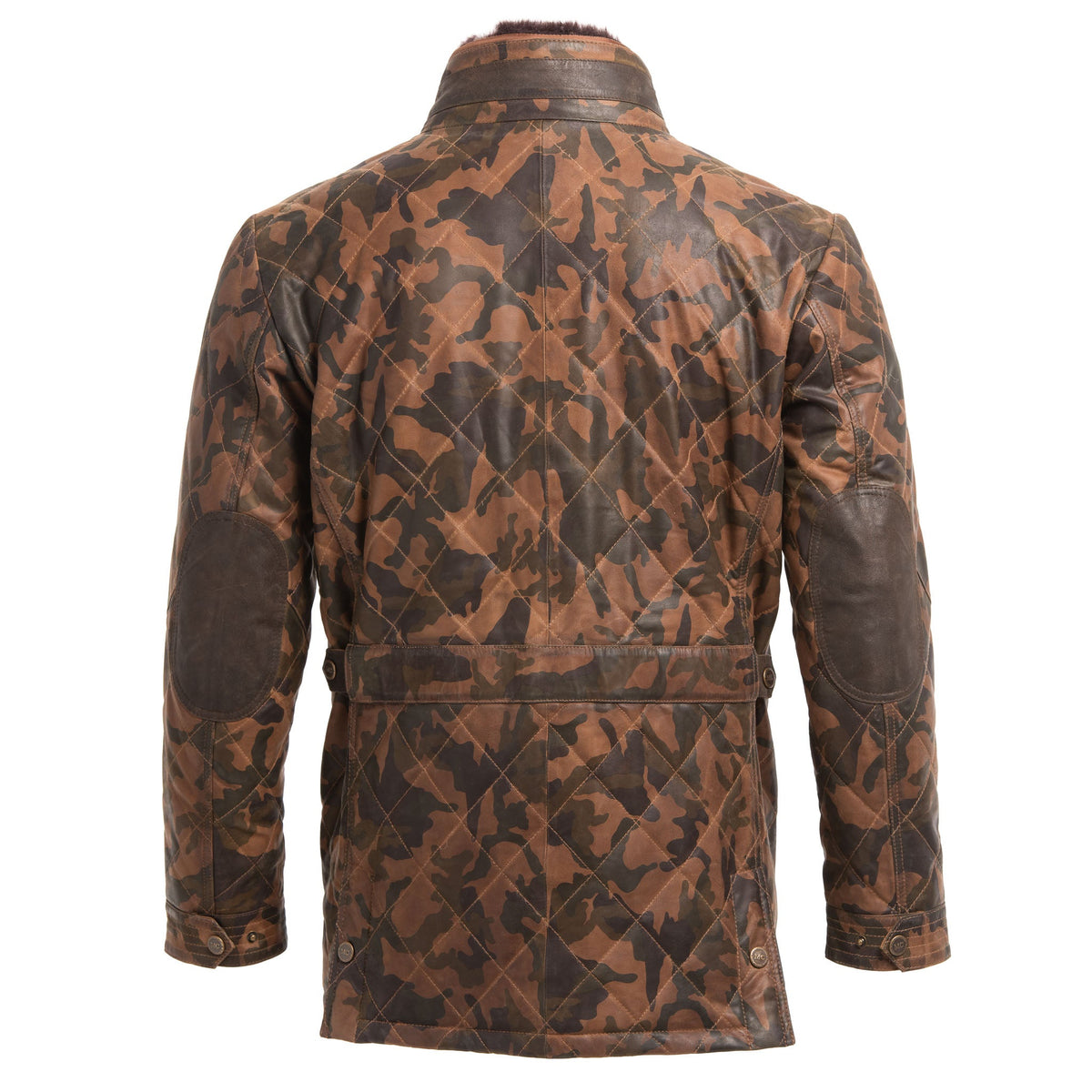 Madison Creek Outfitters Sedona Waxed Goat Suede Leather Camo Jacket belted adjustable back for a tailored fit ranch wear